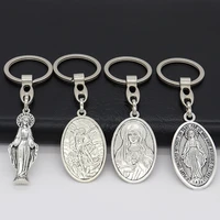 virgin mary angel exorcism key chain jewelry pendant catholic christian crafts keychains 2022 new styles