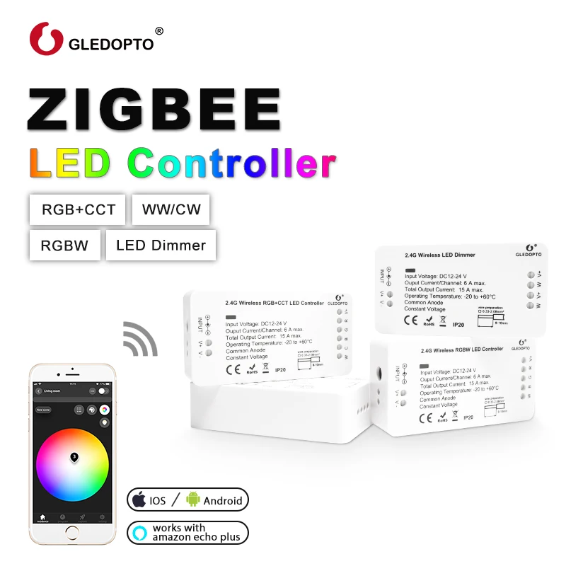 Светодиодный контроллер ZIGBEE RGB + CCT WW/CW zigbee светодиодный DC12-24V полосы zll приложения