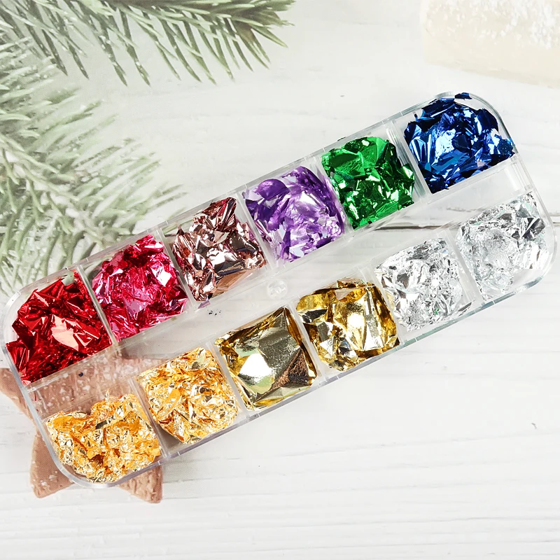 Лак для ногтей Фольга Стикеры сусальное золото с символом Алюминий блестящие