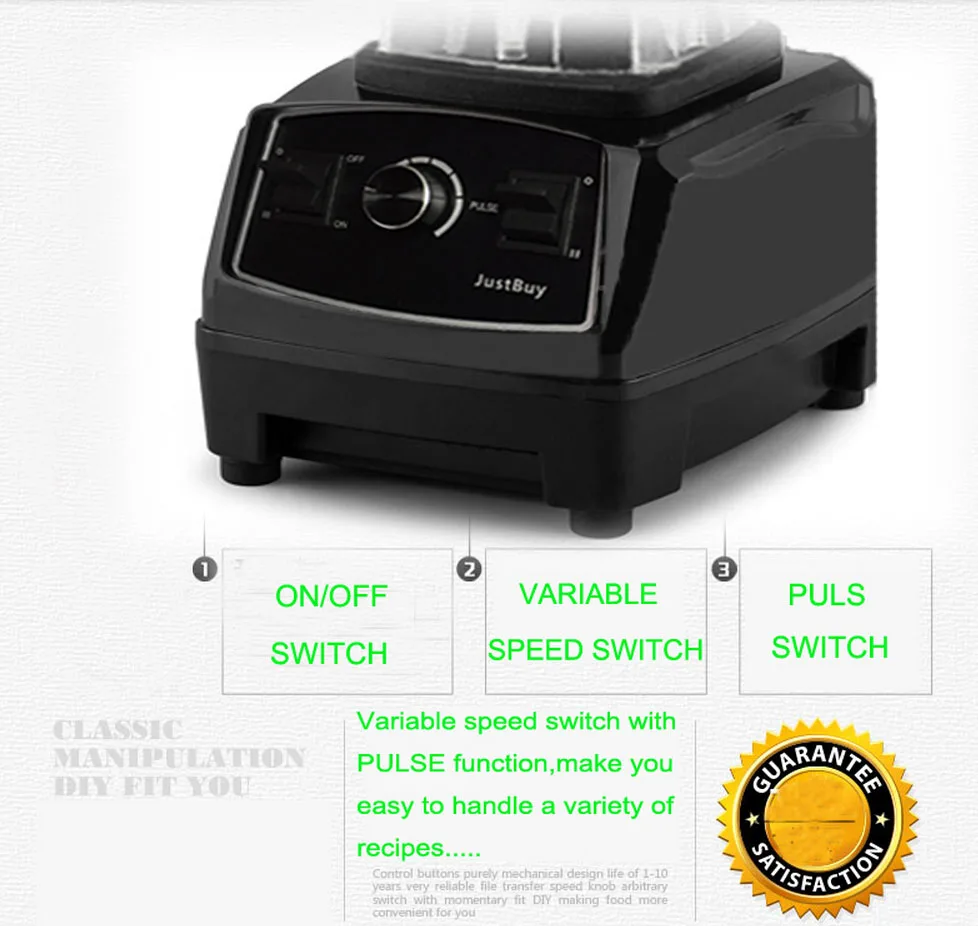 BPA free 2200 Вт Сверхмощный коммерческий блендер, профессиональный блендер, миксер, Кухонный комбайн, японское лезвие, соковыжималка, машина для приготовления льда и смузи