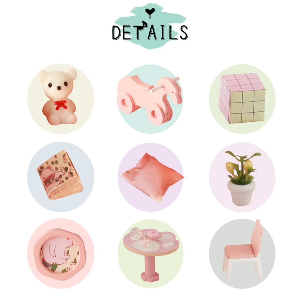 Собранная Модель сделай сам розового чердака игрушка ручной работы