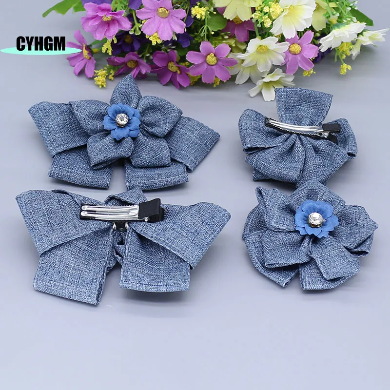 Оптовая продажа новые Ленточные заколки для волос девочек шелковые милые