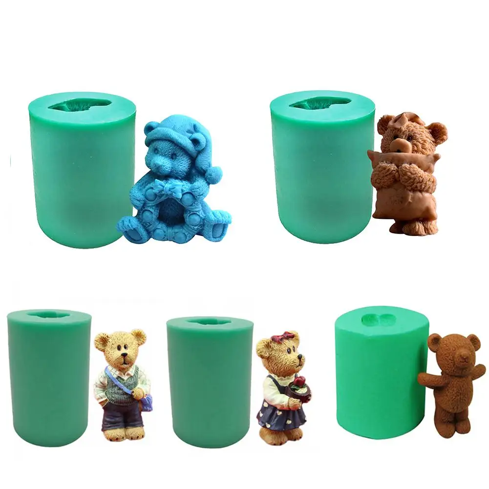 Силиконовая 3D форма в форме медведя рождественские украшения сделай сам для