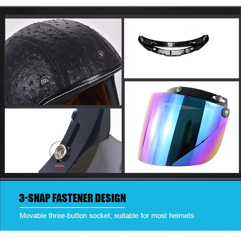 Защитный козырек для мотошлема rcycle ретро шлем с 3 защелками и открытым