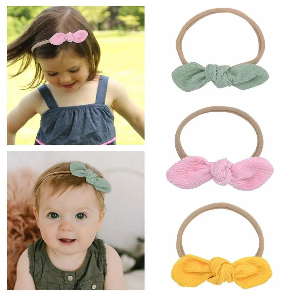 

1pc Multicolor Elastic Hair Bands headband with Hair Bows for Baby Girls Handmade Hair Rope with Nylon Headwear Hair Accessories
