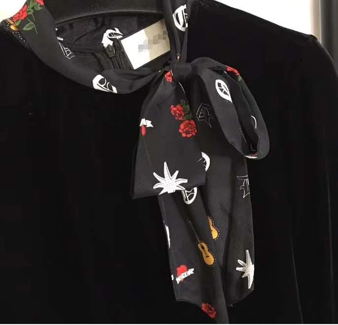 Женский шарф с принтом роз Luna2020 Элегантная Шелковая Рубашка со светодиодной