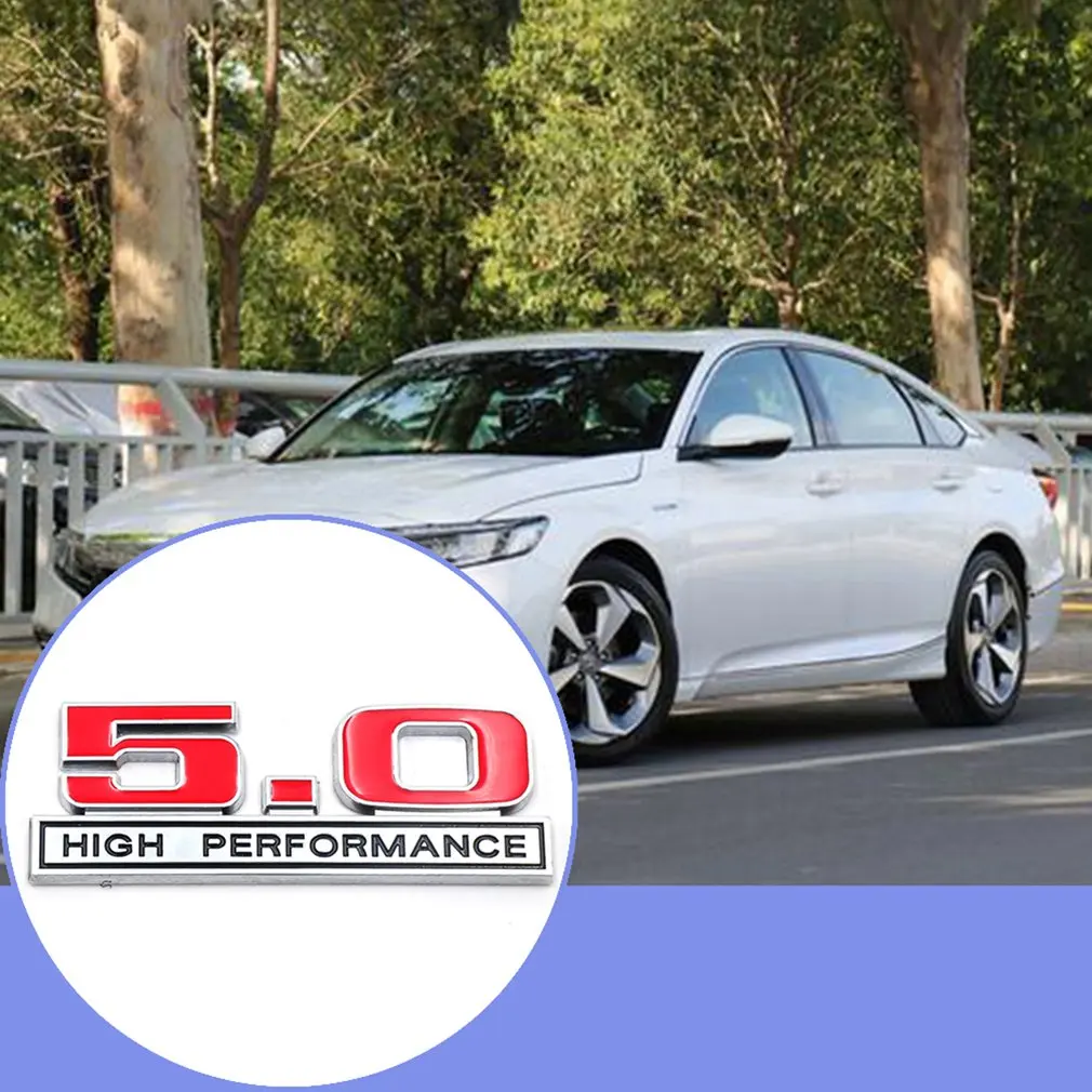 

5.0 Displacement label Automotive universial Metal labeling Car sticker Tail label front trim hood grille emblem rear trunk