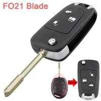 3 buttons car modified flip folding remote key flip fob shell with fo21 blade for ford mondeo fiesta focus ka transit 2002 2012