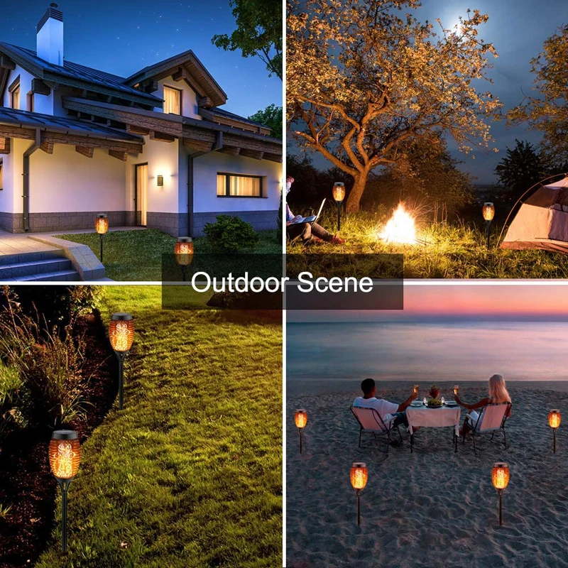 Solar Flame Torch Light Flickering 12 LED Landscape Lawn Lamp Path Lighting Torch Outdoor Light Waterproof IP65 Garden Decoratio images - 6