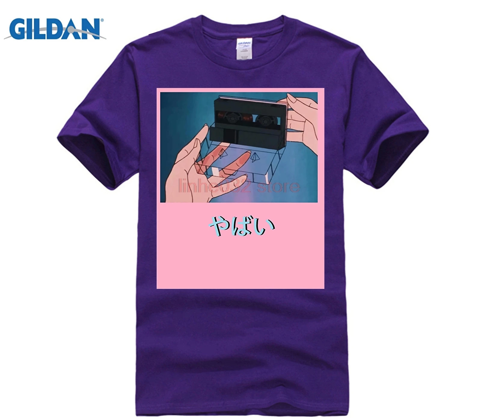 GILDAN YABAI SLANG TAPE эстетика VAPORWAVE Япония скейт 4 Чан 2018 летняя новая брендовая футболка