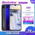 Смартфон Blackview A60, 2 ГБ + 16 ГБ, 4080 мА  ч, на базе Android 10.0, экран 6,1 дюйма с вырезом-каплей, камера 13 МП, четырехъядерный, 3G, мобильный телефон
