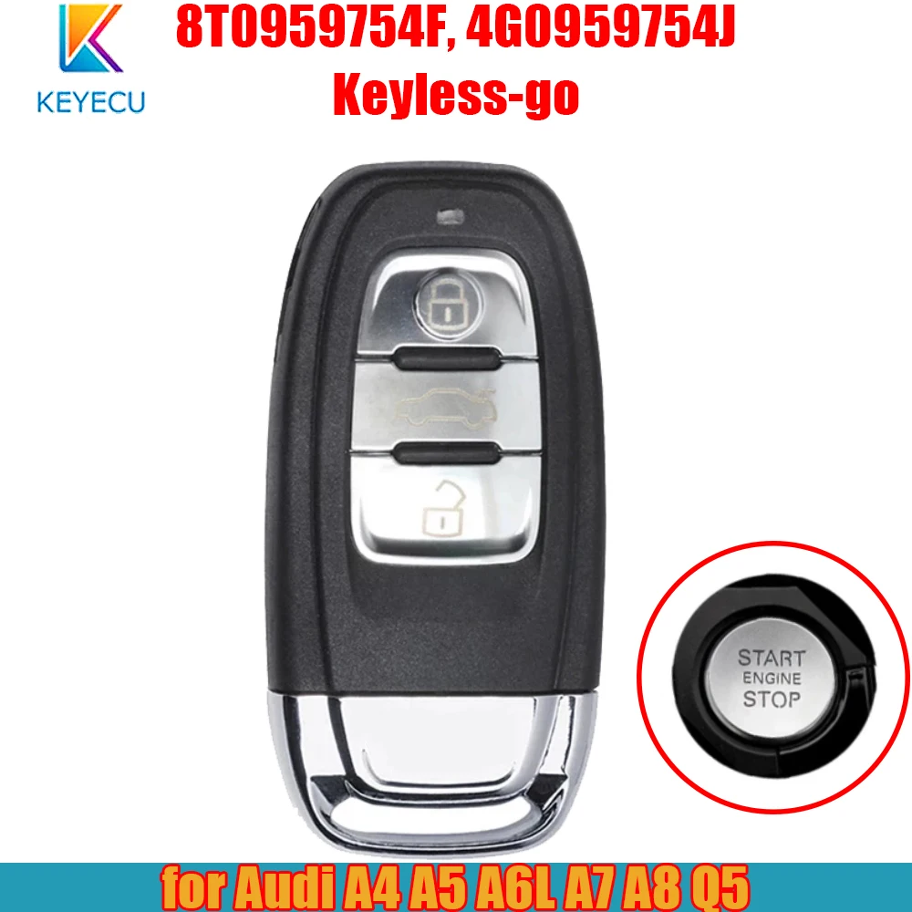 KEYECU без ключа-go умная фотография для Audi A4 A5 A6L A7 A8 Q5 315/433/868 МГц PCF7945AC 8T0 959 754 F 4G0 J |