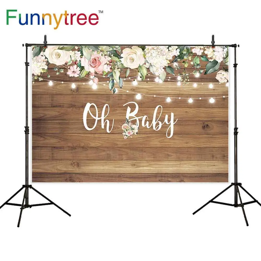 Funnytree фотобудка фон детский душ день рождения девочка розовый цветок светильник