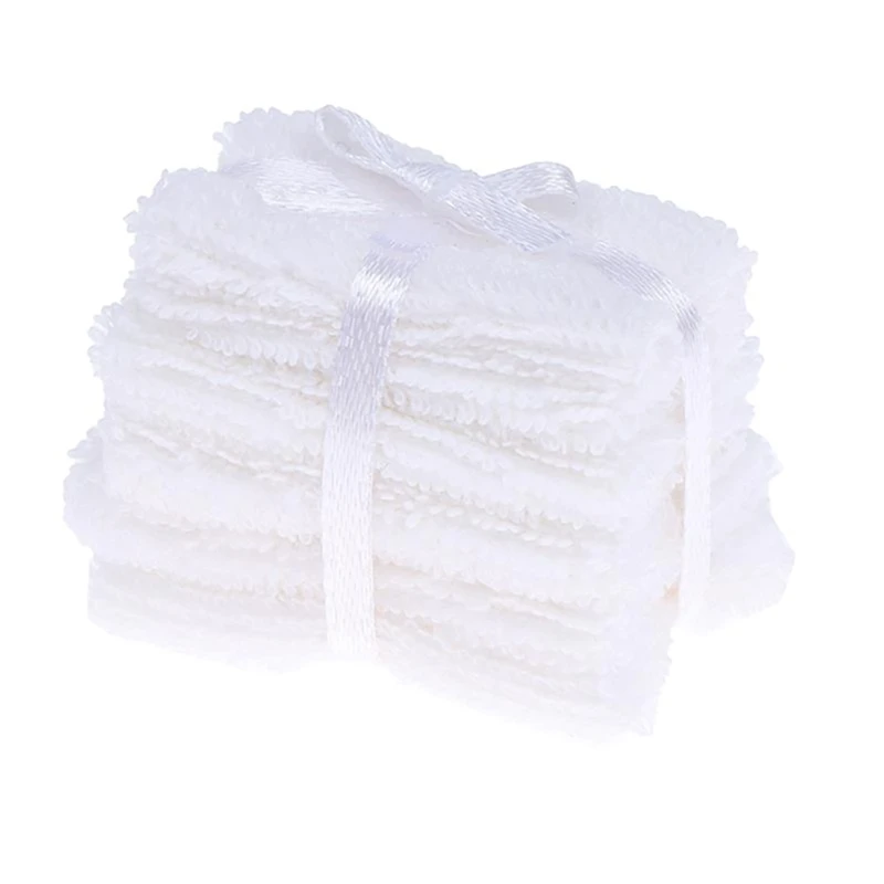 

1:12 Dollhouse Miniature Towel Bath Towel Face Towel Set Model Bathroom Furniture Decor Accessories