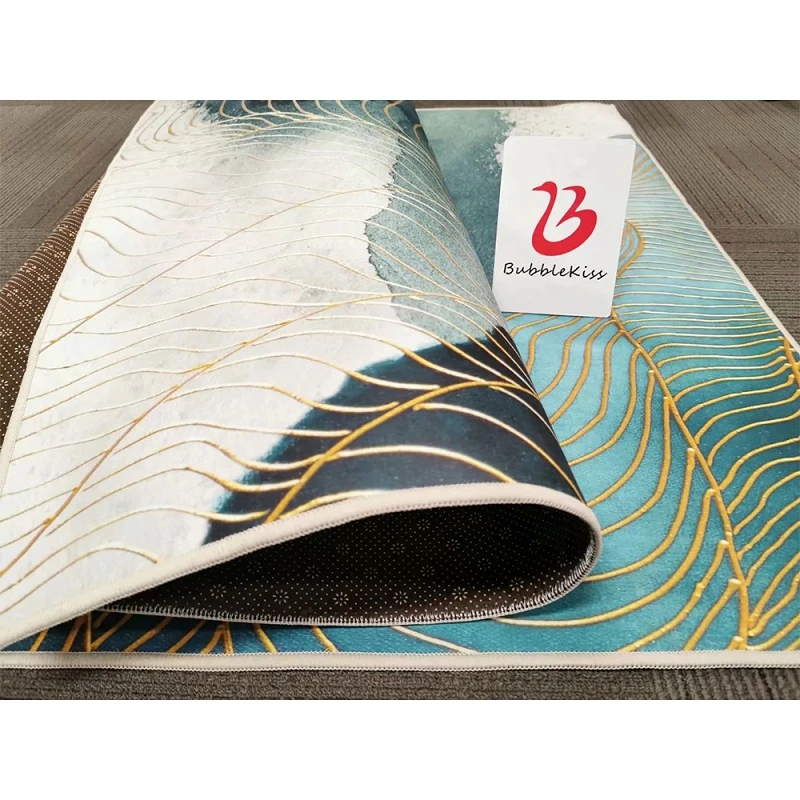 Ковры из полиэстера с изображением воздушных поцелуев для гостиной золотая