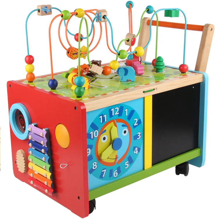 Деревянные многоцелевые тележки деревянные ходунки музыкальные игрушки из