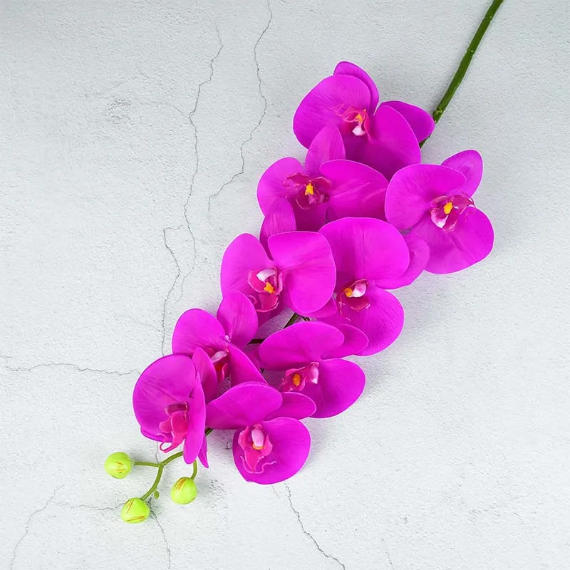 

100cm Butterfly Orchid Branch Pink White PU Phalaenopsis Artificial Flowers Wedding Centerpieces for Home Living Room Decoration