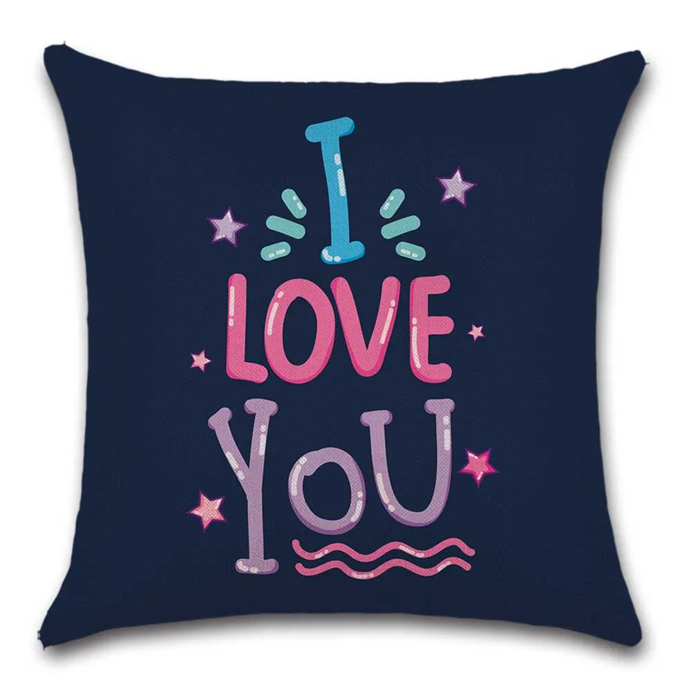 Наволочка для подушки с надписью I Love you украшение милого дома дивана кресла