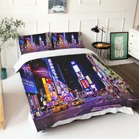 3d print bed linen sets bedcover urban scenery series double bedding with pillowcase modern fabic home textiles