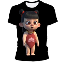 2021 summer hot selling anime 3d printing fashion fun t shirt with short sleeves oversizd tshirt