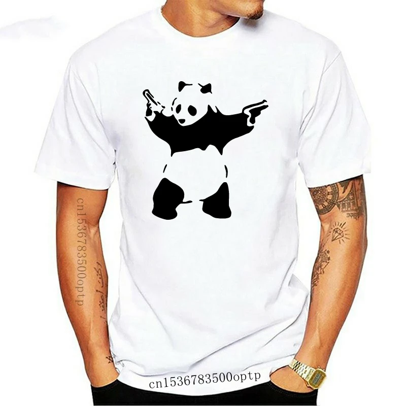 

Новая мужская футболка панда Бэнкси, забавная модная хипстерская городская футболка с граффити Повседневная модная футболка с принтом