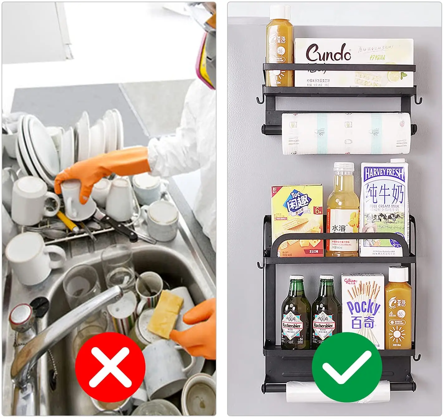 magnet shelf paper towel roll holder magnetic fridge side rack decorative holder kitchen spice hang storage shelf bath organizer free global shipping