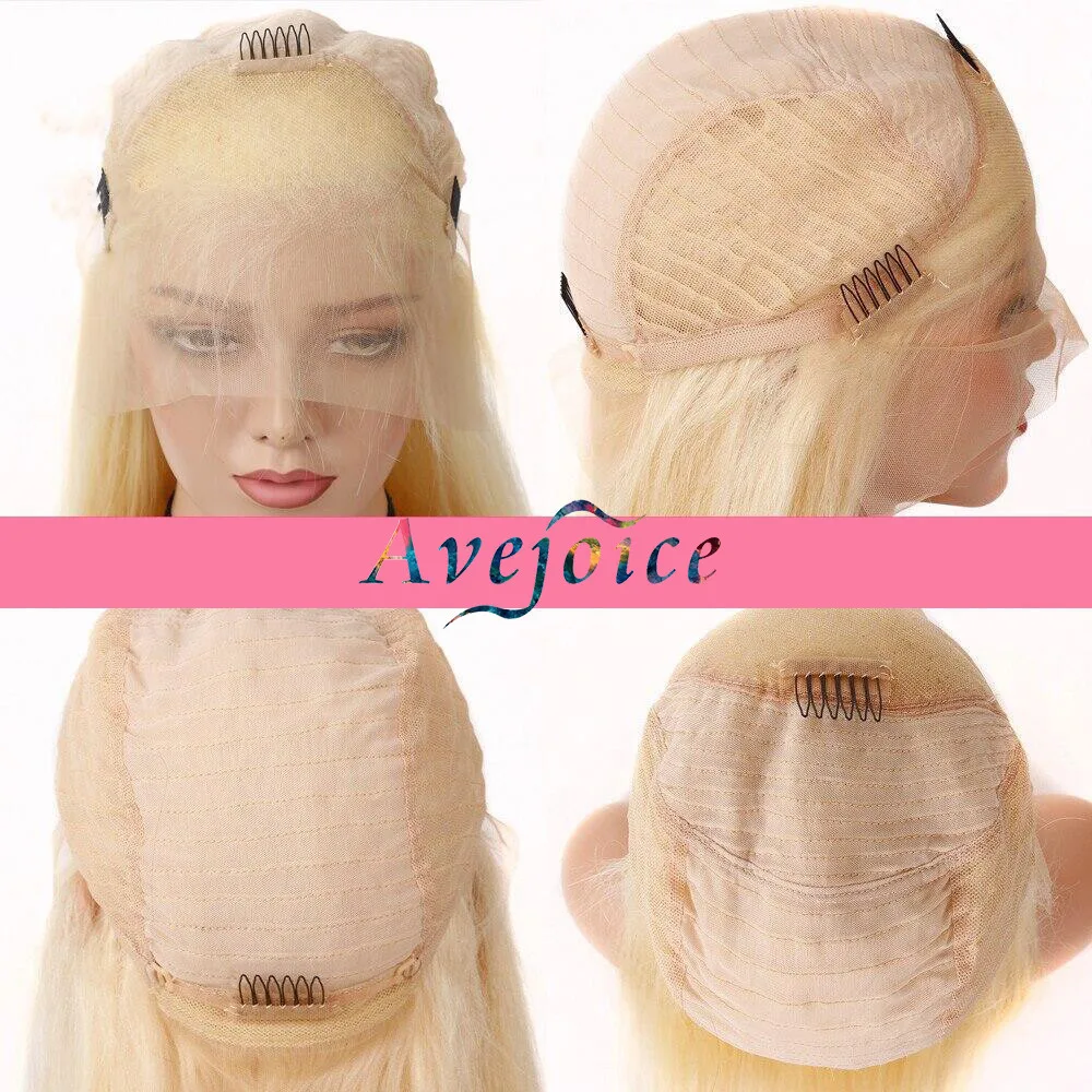 AVEJOICE индийские волосы волнистый парик Ombre светлые человеческие кружевные