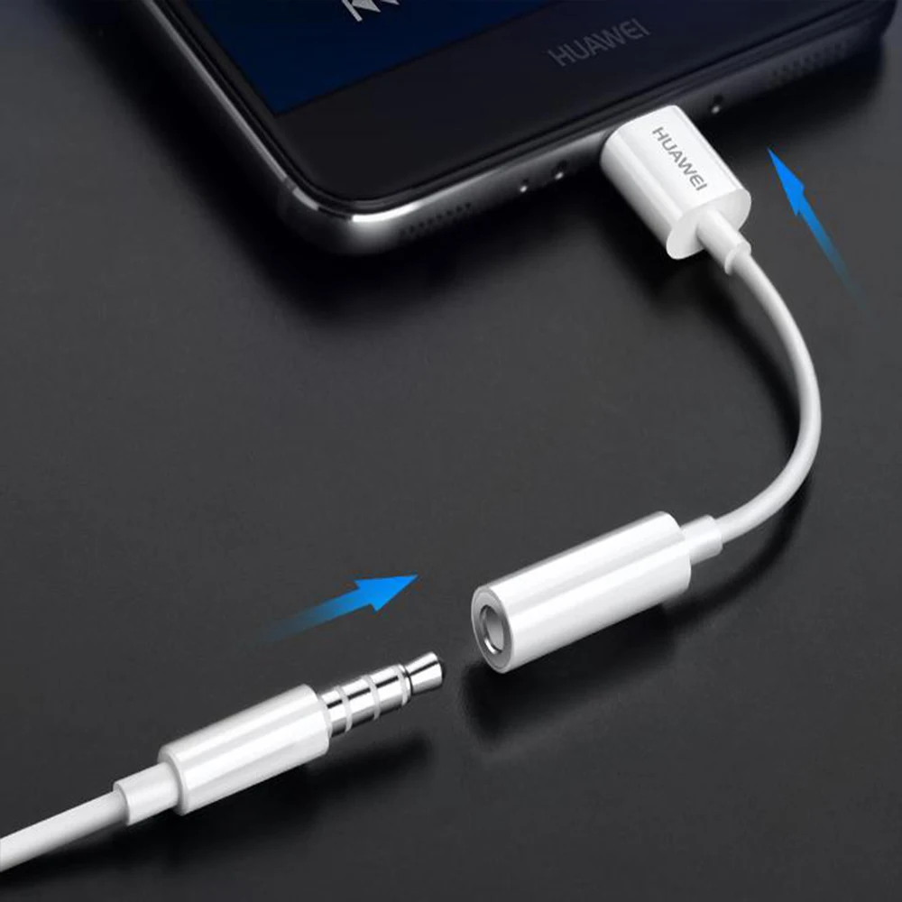 Оригинальный Huawei USB Type C 3 5 мм разъем для наушников Aux аудио кабель адаптер