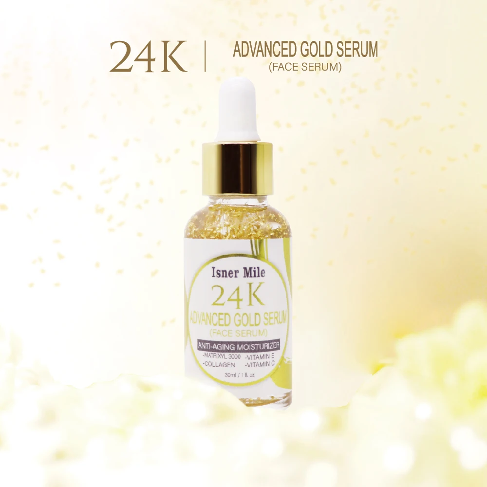 

ISNER MILE 24K Advanced Gold Serum Anti-wrinkle Firming Whitening Essence Anti-aging Face Serum Moisturizing Brighten Serum 30ml