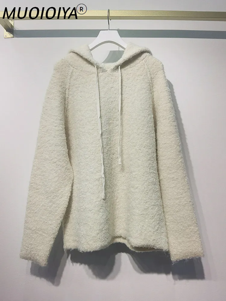 

Женский свитер с длинным рукавом и капюшоном, повседневный свободный джемпер