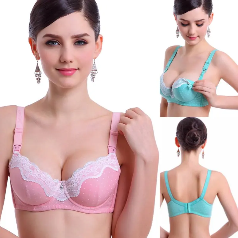 

Women Bra Lace Patchwork Lingerie Bamboo Fiber Cotton Push Up Underwear Bra Women Underwire Back Closure Bra 3/4 Cup Female