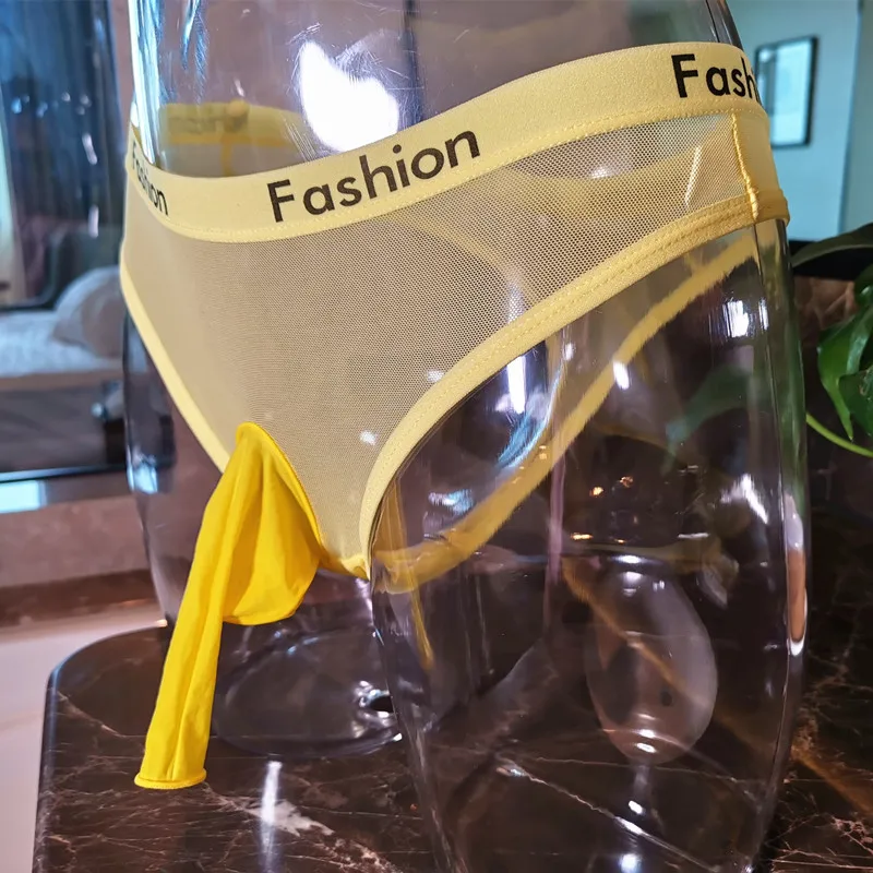Летнее нижнее белье для мужчин с низкой посадкой Прозрачный Чистая Пряжа Гей