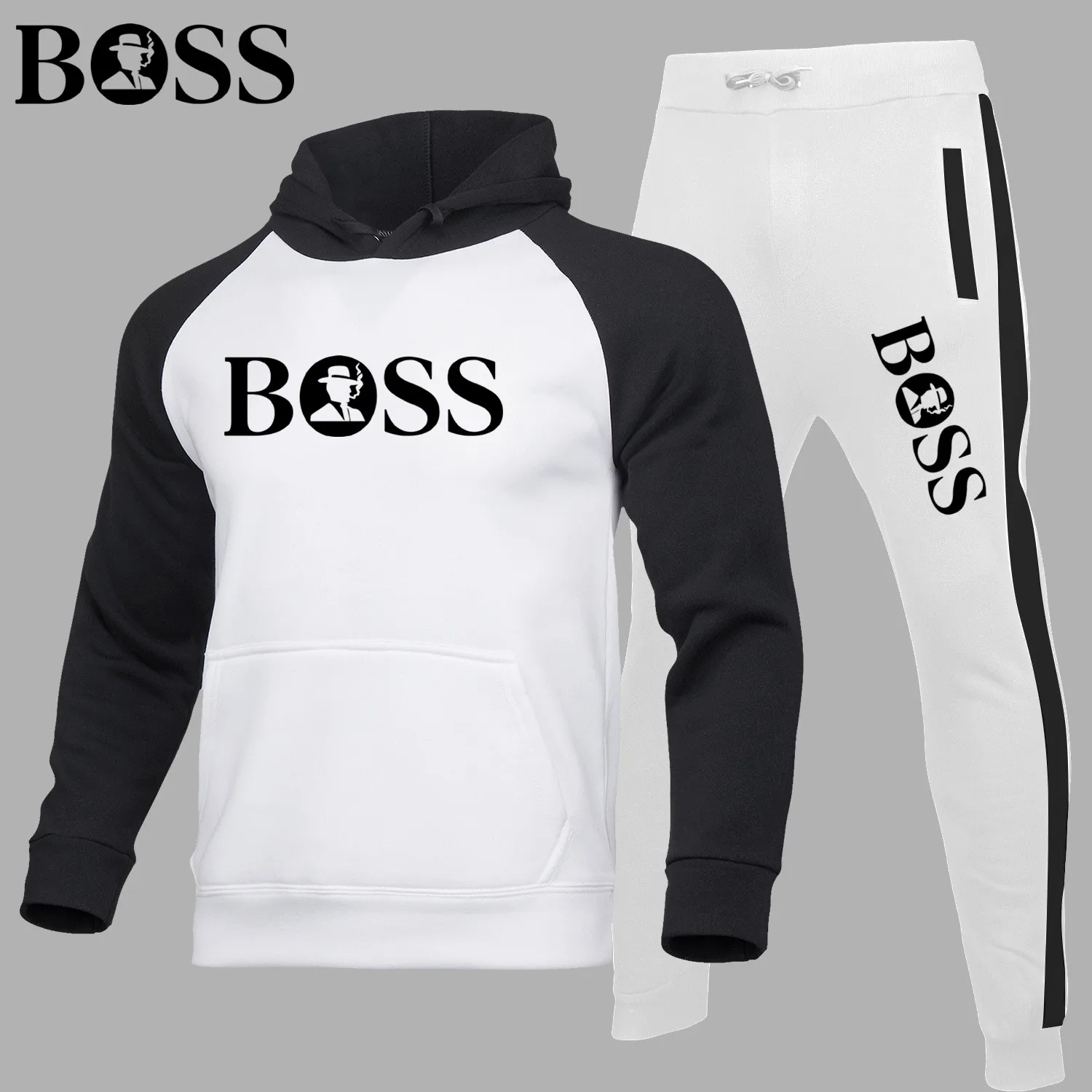 

The new style is the boss men's suit hooded and jogging pants Harajuku casual sportswear men's and women's track suit brand