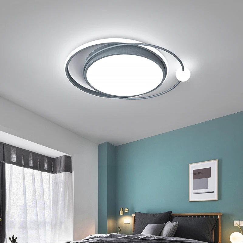 

Minimalist Creative Luster Gray Round LED Ceiling Light for Bedroom Living Room Restaurant Entrance Hall Kitchen Aisle Home Deco
