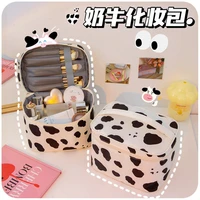 cow cosmetic bag cute large capacity kawaii waterproof makeup organizer beauty bags girls travel wash storage organizer mo52