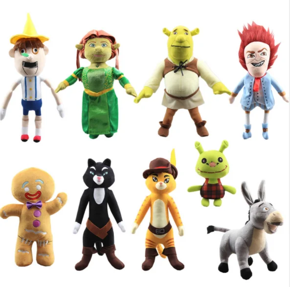 30 38 см аниме Шрек Принцесса Фиона и пряничным человечком плюшевый Ослик Игрушки