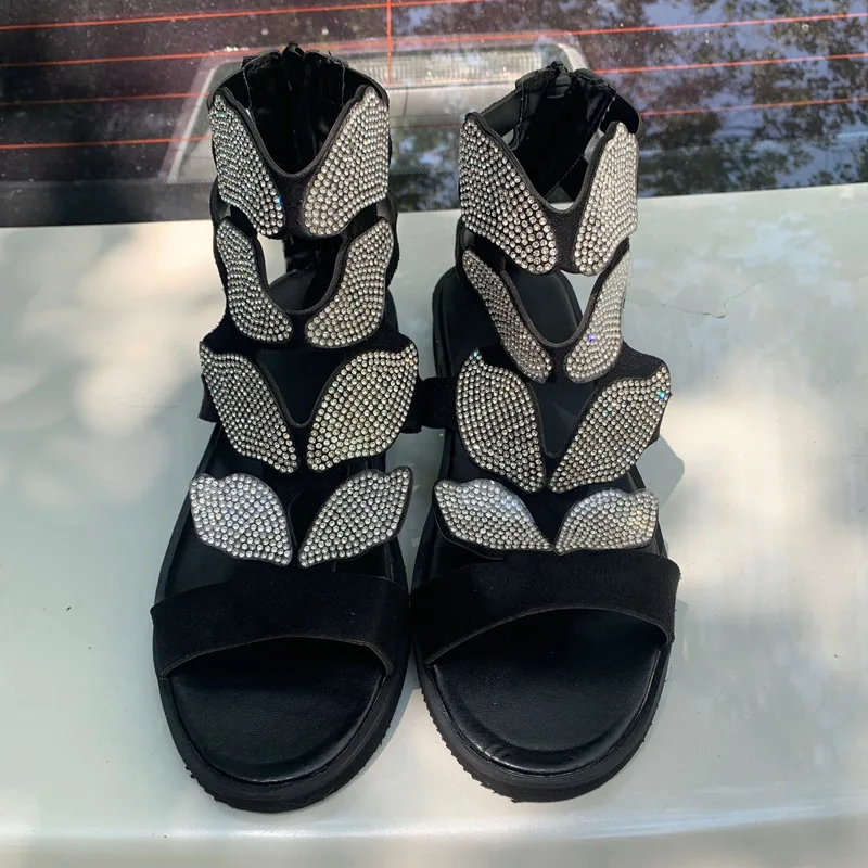 Босоножки женские с застежкой молнией сзади модные пикантные сандалии