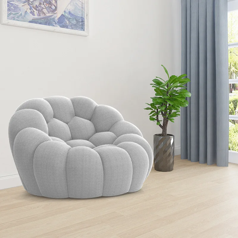 Goede Moderne Art Bubble Stof Single-Zitsbank Stoel Klein Appartement Woonkamer Vrijetijdsbesteding Sofa Eetkamerstoel Creatieve Luie Sofa