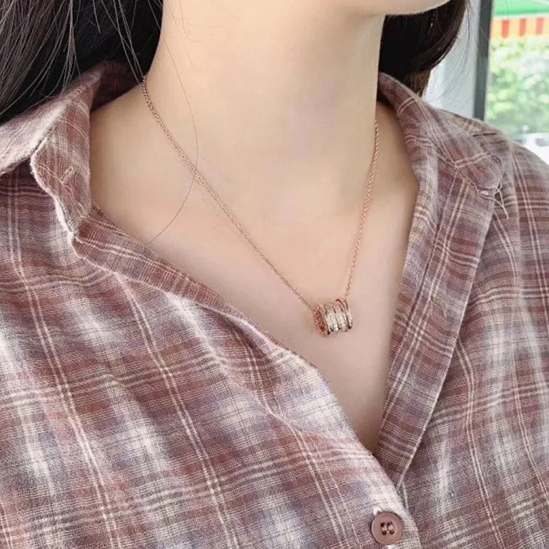 

Ms 2020 original fashion jewellery rose gold necklace jewelry lovers gift with diamond pendant necklace