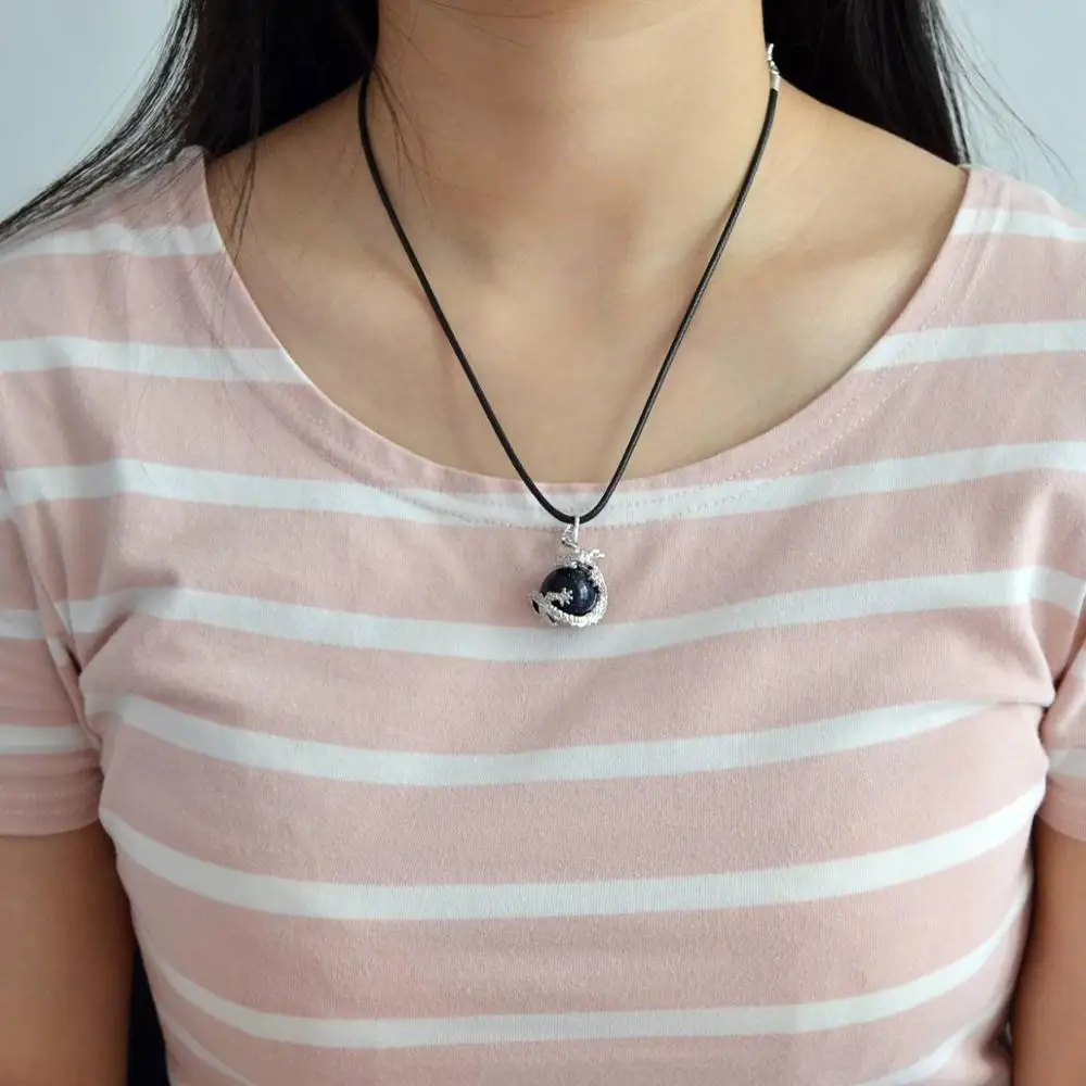 Ашмита дракон кулон натуральный движущийся Кристалл кварцевый шар Готическая