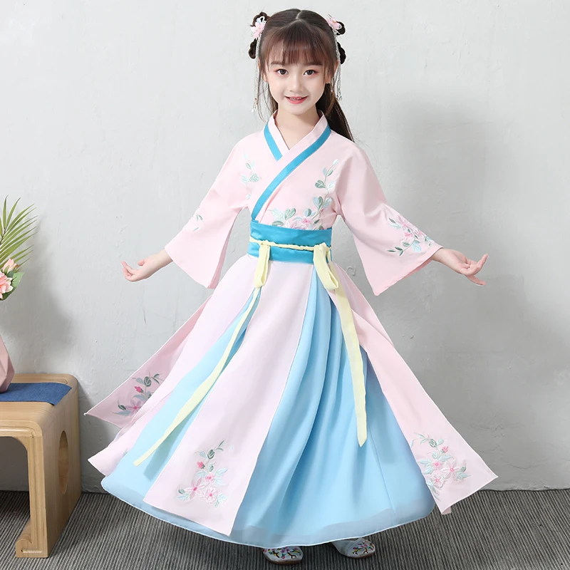 Костюм ханьфу для девочек Детский костюм Тан в китайском стиле феи Новинка осени