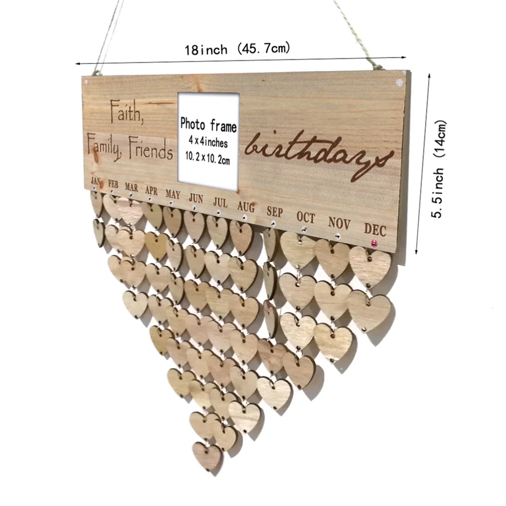 

Calendar Hanging Pendant Wooden Hanging Calendar Wooden Carving Photo Frame Calendar