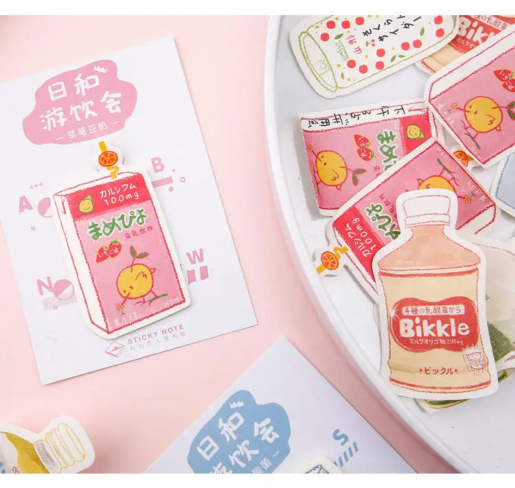 30 шт./лот бутылка молока Memopad японские канцелярские принадлежности Kawaii Sticky Notes планировщик наклейки блокнот офисное украшение