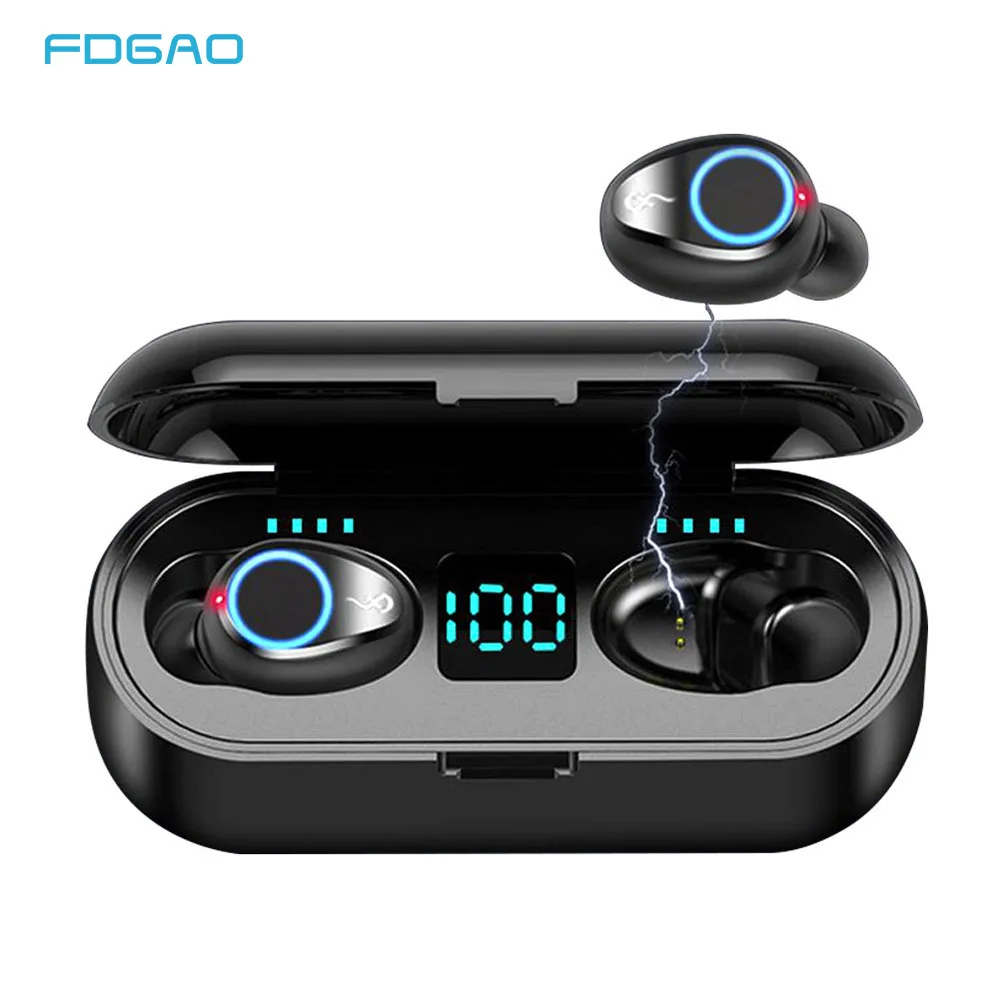 

TWS-стереонаушники с поддержкой Bluetooth и зарядным футляром, 2000 мАч