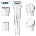 Электрический эпилятор Kemei для женщин, моющийся триммер для удаления волос, для зоны бикини, лица, ног, рук, 2020
