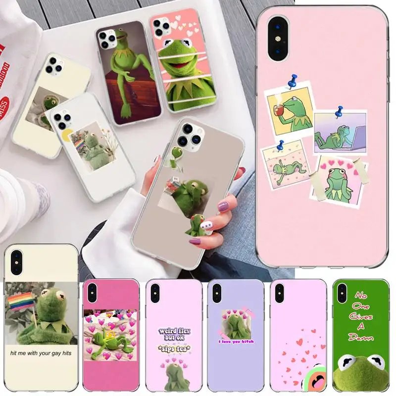 YJZFDYRM Kermit The Frog Meme DIY Роскошный чехол для телефона iPhone 11 pro XS MAX 8 7 6 6S Plus X 5S SE 2020 XR