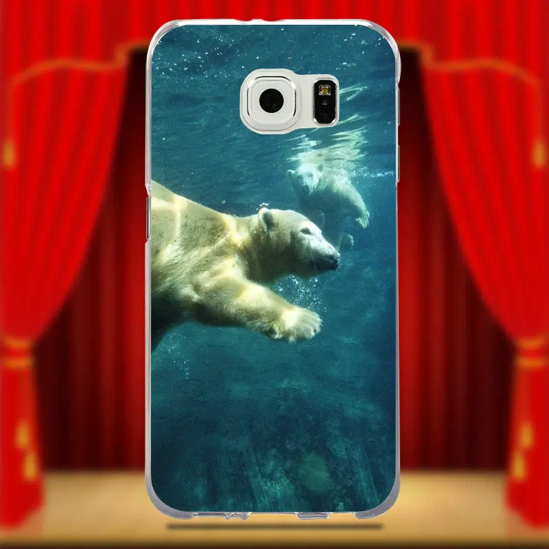 Милые мягкие силиконовые чехлы из ТПУ с белым полярным медведем для телефонов Samsung Galaxy S2 S3 S4 S5 Mini S6 S7 S8 S9 Edge Plus