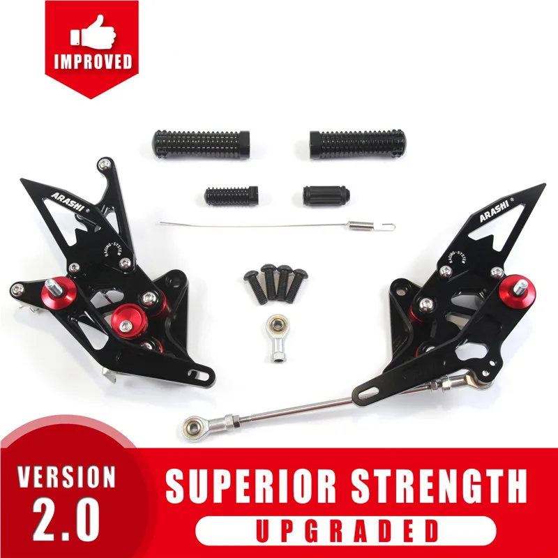 Араши для SUZUKI GSXR1300 Hayabusa 1999-2007 Rearset Регулируемые подножки 2000 2001 2002 2003 2004 2005 2006 с ЧПУ - Цвет: Black