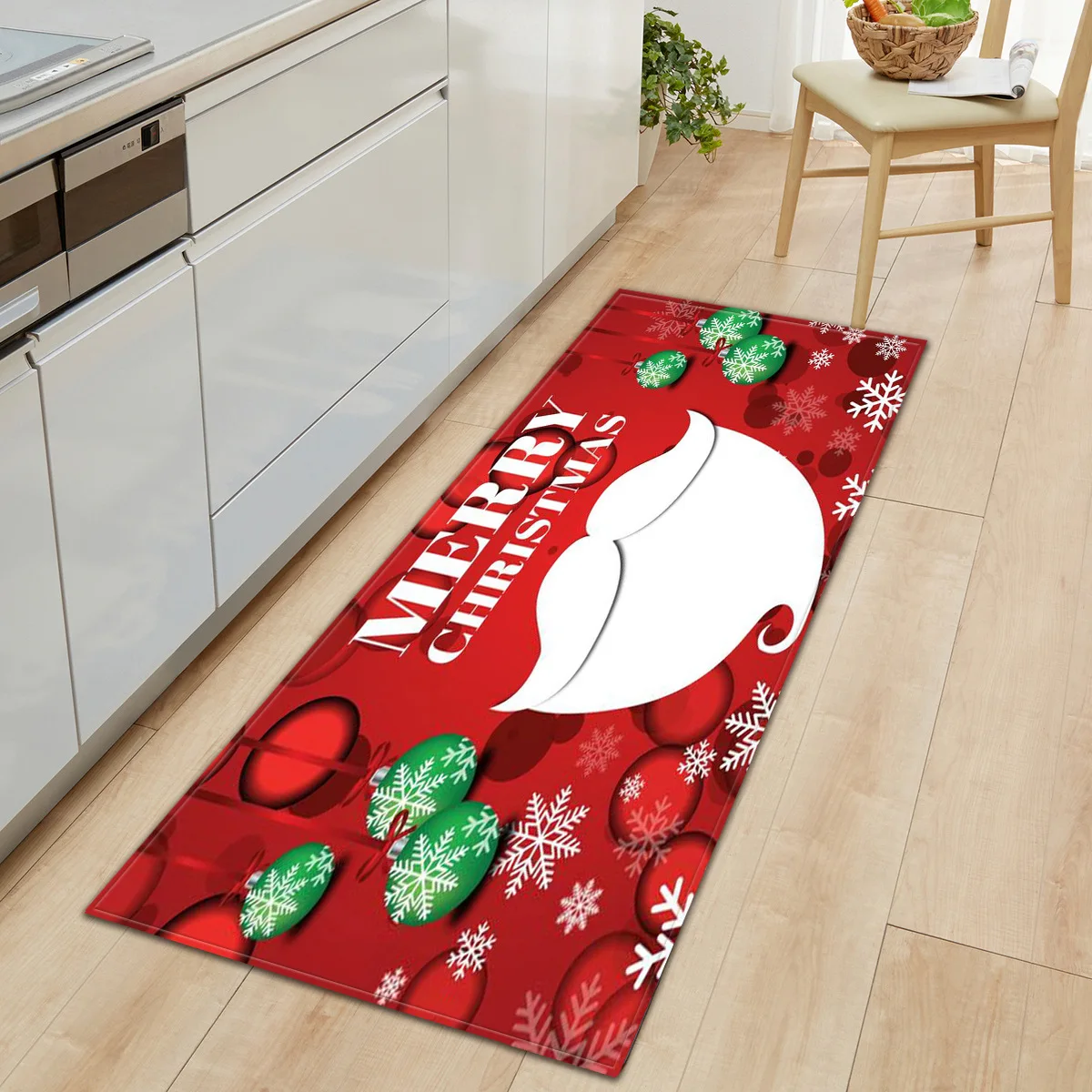 Фланелевый кухонный ковер с принтом Zeegle Рождественский Прямоугольный Коврик для