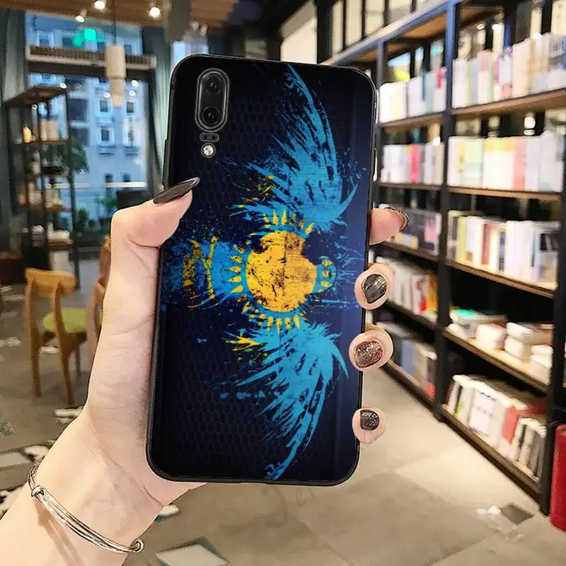 

Kazakhstan flag design pattern Phone Case For Huawei honor Mate P 10 20 30 40 i 9 8 pro x Lite smart 2019 nova 5t